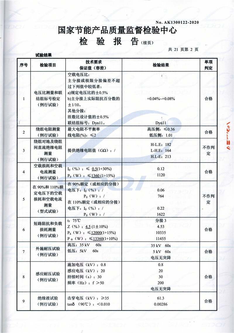 高低压试验报告-S11-1250平泉平泉平泉油浸式变压器-2.jpg
